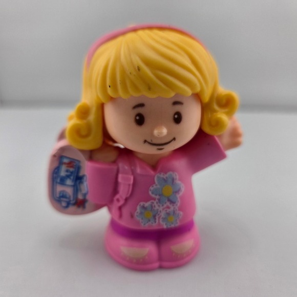 Fisher-Price Other - Fisher Price Little People Sofie Girl Figure Pink Outfit Backpack Blonde 2015